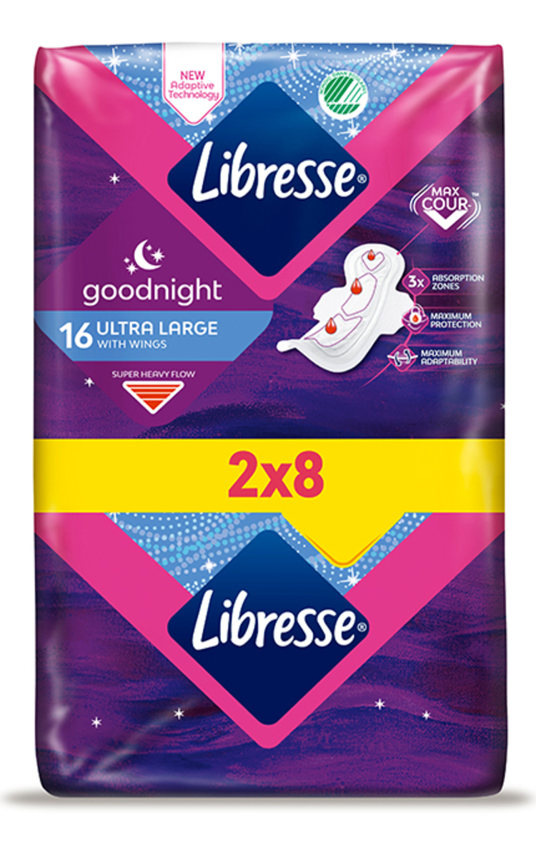 LIBRESSE LIBRESSE Ultra Night Duo higiēniskās paketes, 16gab. 16 gab.