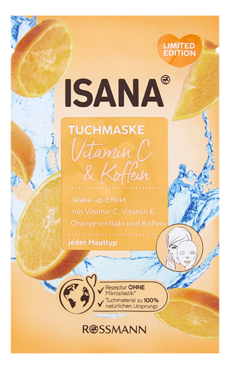 ISANA ISANA Vitamin C&Koffein Wake-up maska sejai, 1gab. 1 gab.