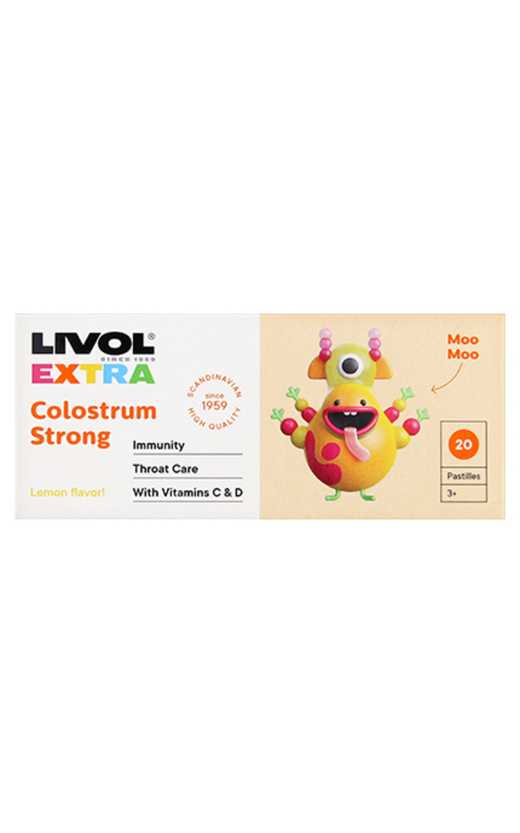 LIVOL LIVOL Extra Colostrum Strong со вкусом лимона N20, 20 капсул 20 шт