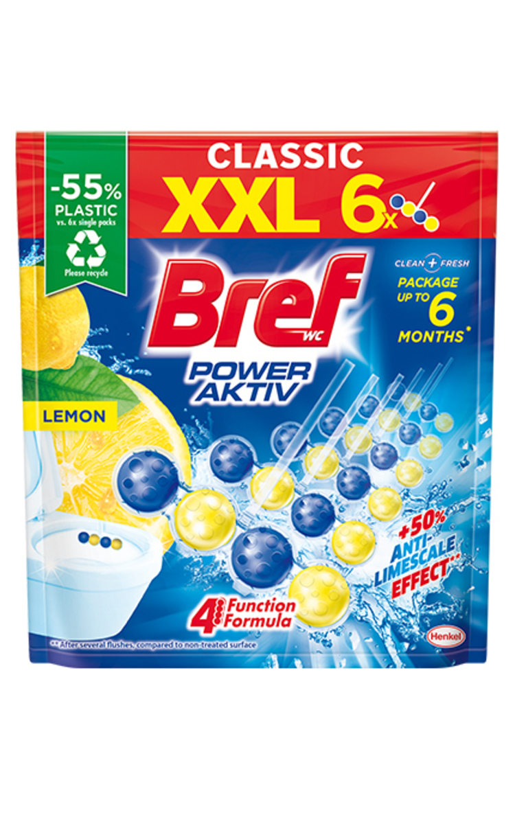 BREF BREF XXL Power Aktiv Lemon tualetes bloks, 6x50g 300 g