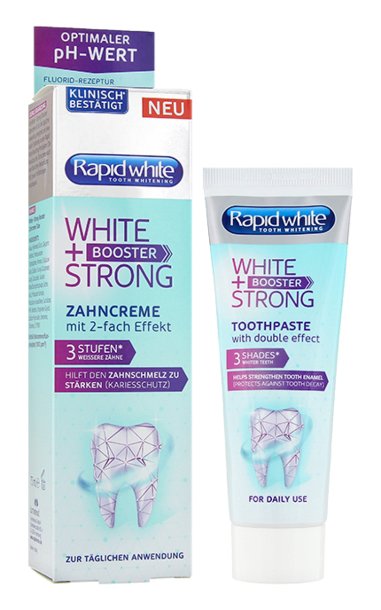 RAPID WHITE RAPID WHITE White + Strong Booster balinoša zobu pasta, 75ml 75 ml