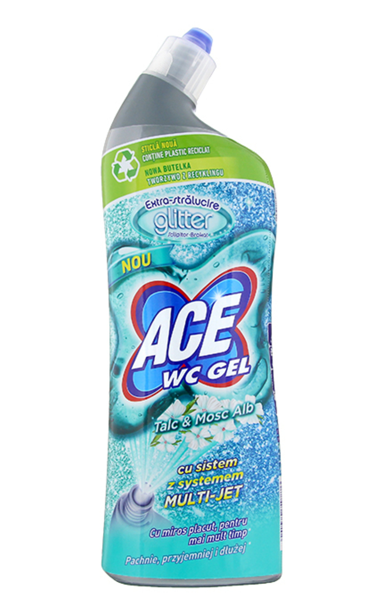 ACE ACE WC Gel Glitter Talc&Mosc Alb tualetes tīrīšanas līdzeklis, 700ml 700 ml