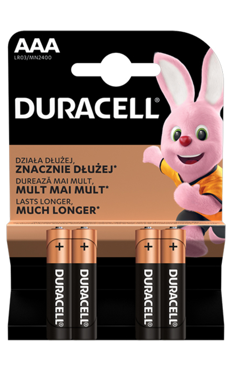 DURACELL DURACELL AAA батарейки, LR03, 4шт. 4 шт