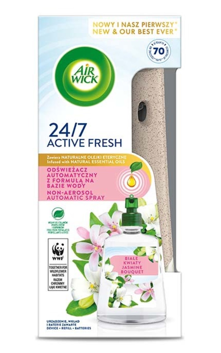 AIR WICK AIR WICK Active Fresh 24/7 Jasmine Bouquet gaisa atsvaidzinātājs, 228ml 1 gab.