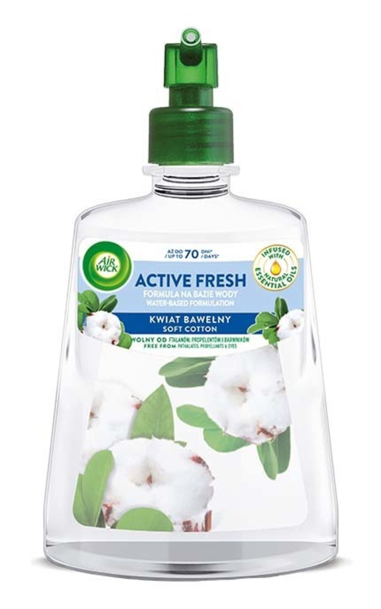 AIR WICK AIR WICK Active Fresh 24/7 Fresh Cotton gaisa atsvaidzinātājs, rezerve, 228ml 228 ml