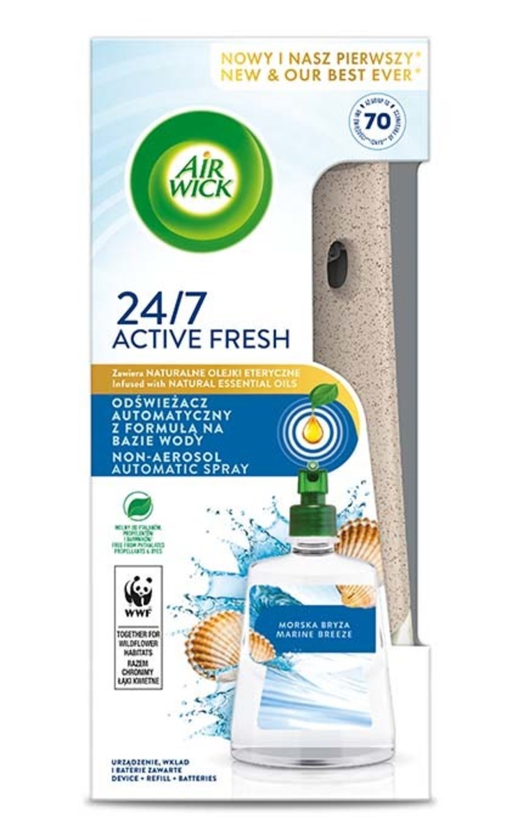 AIR WICK AIR WICK Active Fresh 24/7 Marine Breeze gaisa atsvaidzinātājs, 228ml 1 gab.