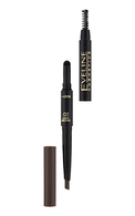 EVELINE Brow Styler 3in1 zīmulis uzacīm, 02 Dark Brown, 1gab.