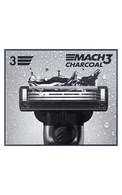 GILLETTE Mach3 Charcoal skūšanās aparāts vīriešiem + 2 kasetnes